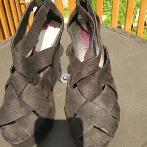 Macy's Kensie Girl Faux Suade Criss Cross Wedge Sandles